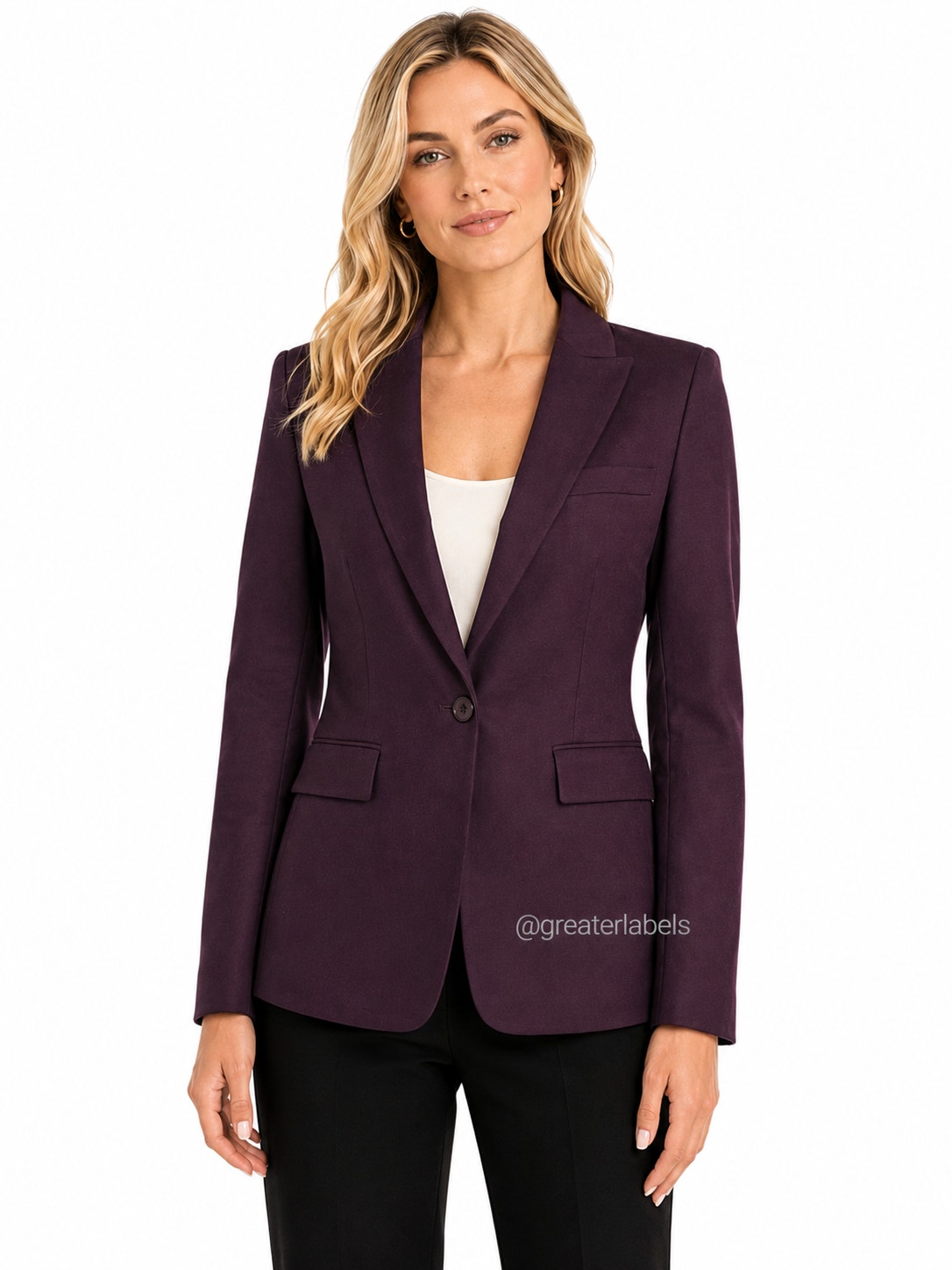 Reiss Lissia One-Button Tailored Twill Blazer Jacket In Berry Size 8 Nwot